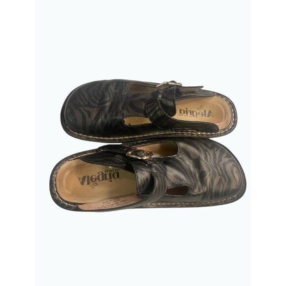 Alegria Classic Collection Happy Clog Safari Tiger Stripe Gold Black 36 US 6 6.5 - Picture 4 of 6